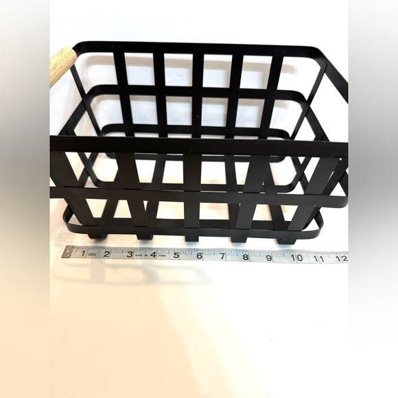 Contemporary Black Metal Basket Modern Farmhouse - Picture 3 of 10